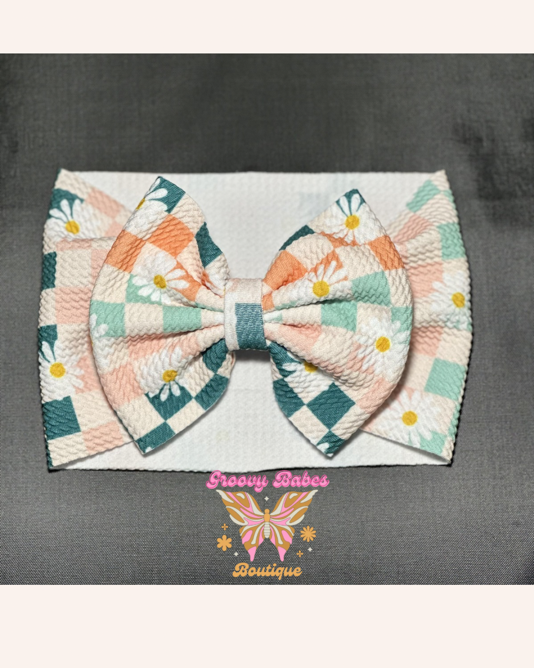 Checkered Daisy Headwrap