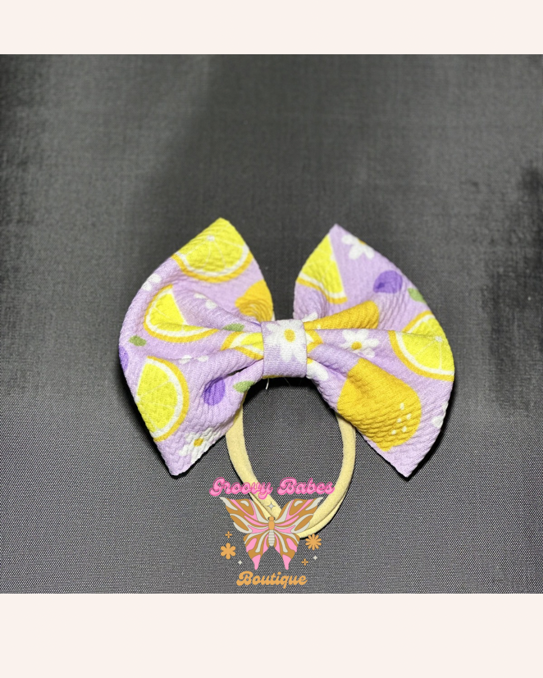 Lavender Lemons 5 inch Bow
