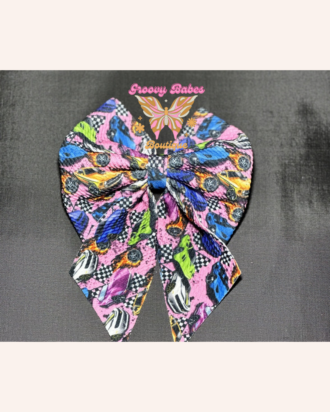 Race Car Sailor Bow